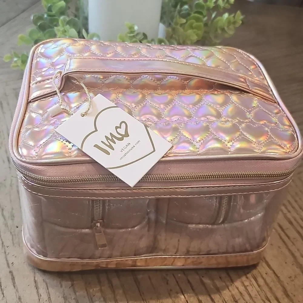 Iridescent travel makeup bag set NWT